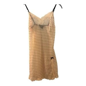 VICTORIA SECRET slip nightgown, S Petite, pale pink with polka dots, very sheer.